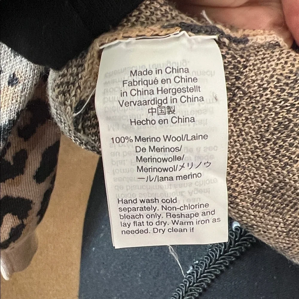 J.Crew Merino Wool Leopard Print Sweater Size S